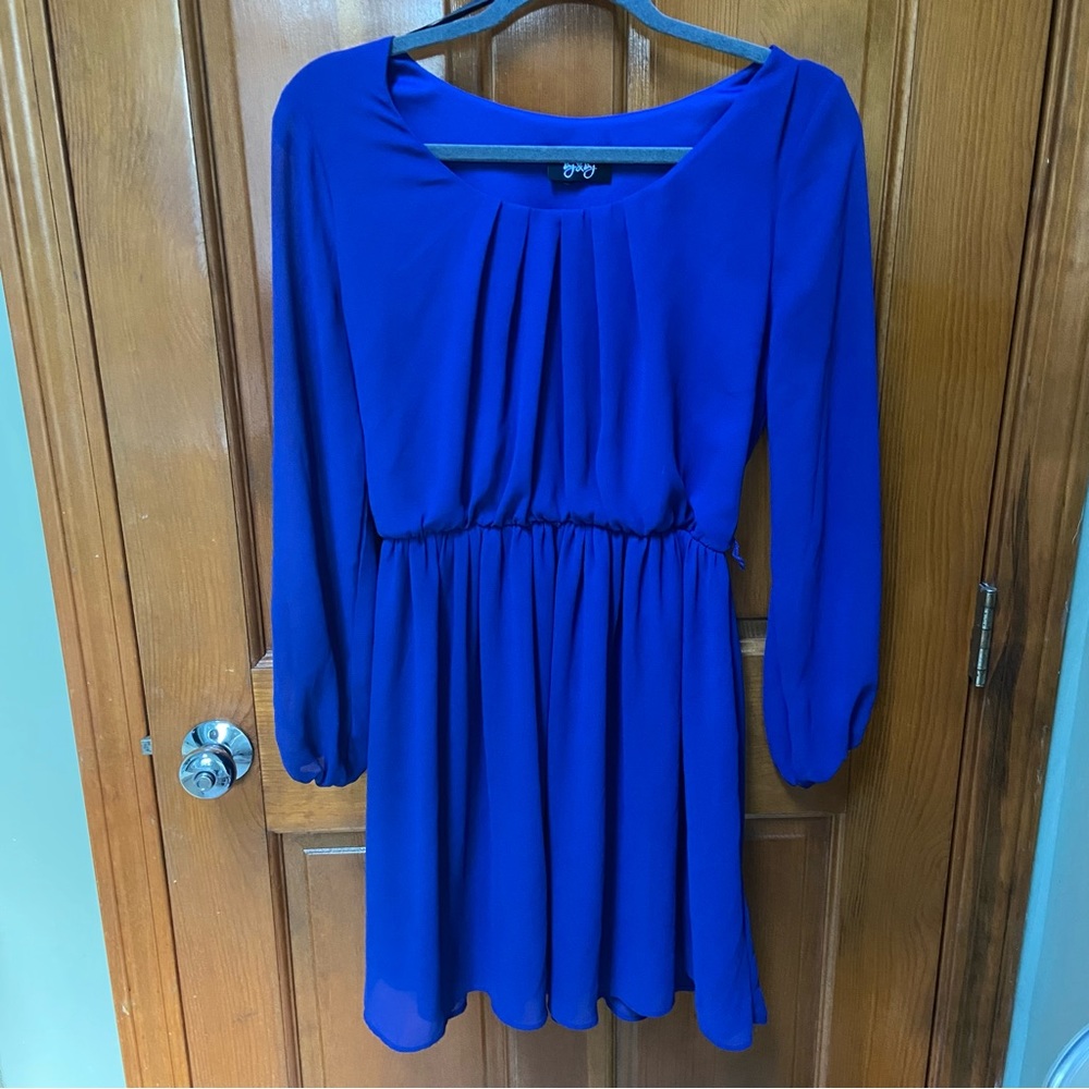 Blue boho dress; sheer